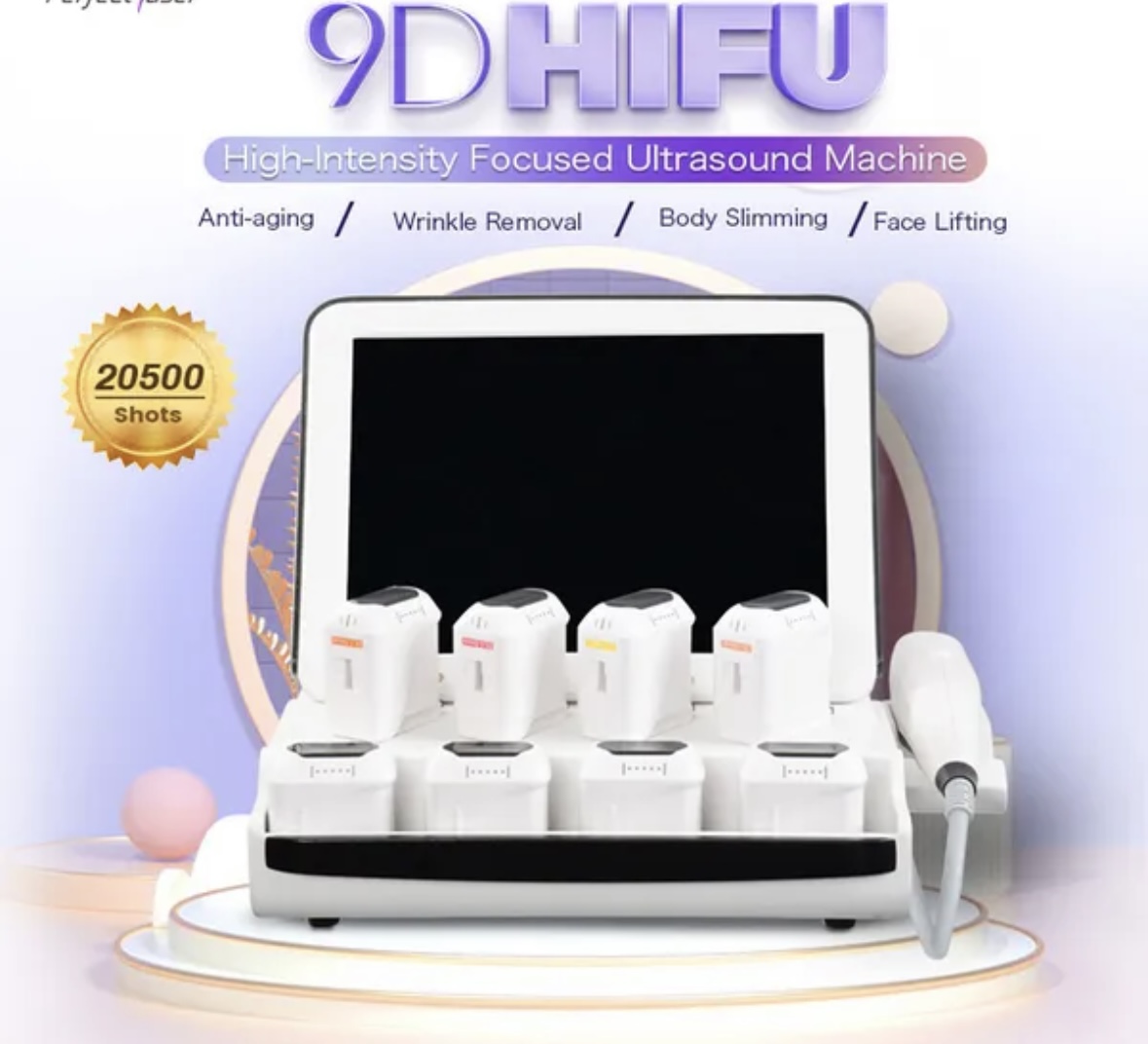 Machine hifu 9d machine 2024 The HIFU high intensity focused ultrasound machine includes 8 cartridges (6.499